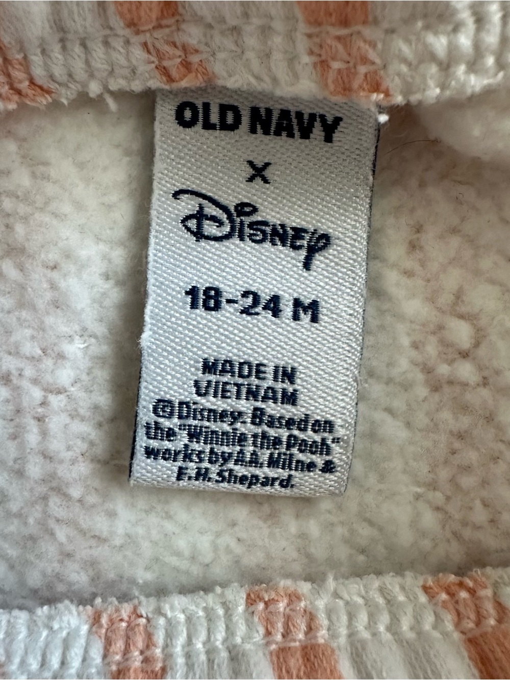 Old Navy x Disney Peach & White Baby Girl 18-24M Matched Sweatshirt & Pants Set - Picture 13 of 16